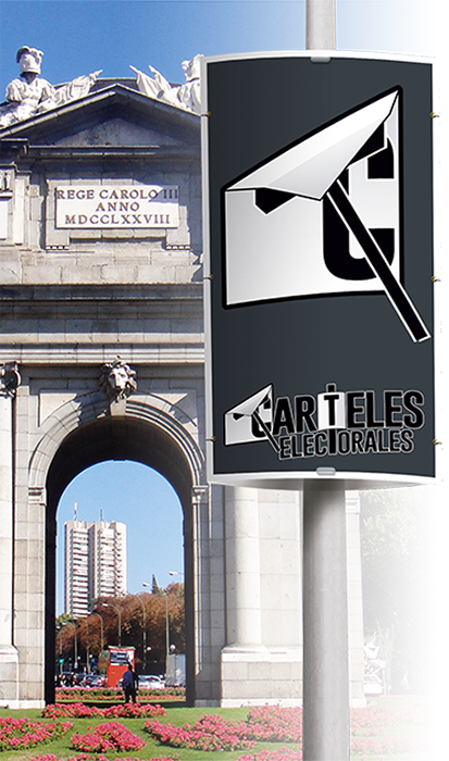 Cartel en la puerta de alcalá 